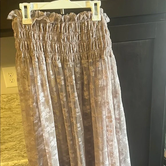 Free People mauve lace floral skirt - Picture 6 of 9